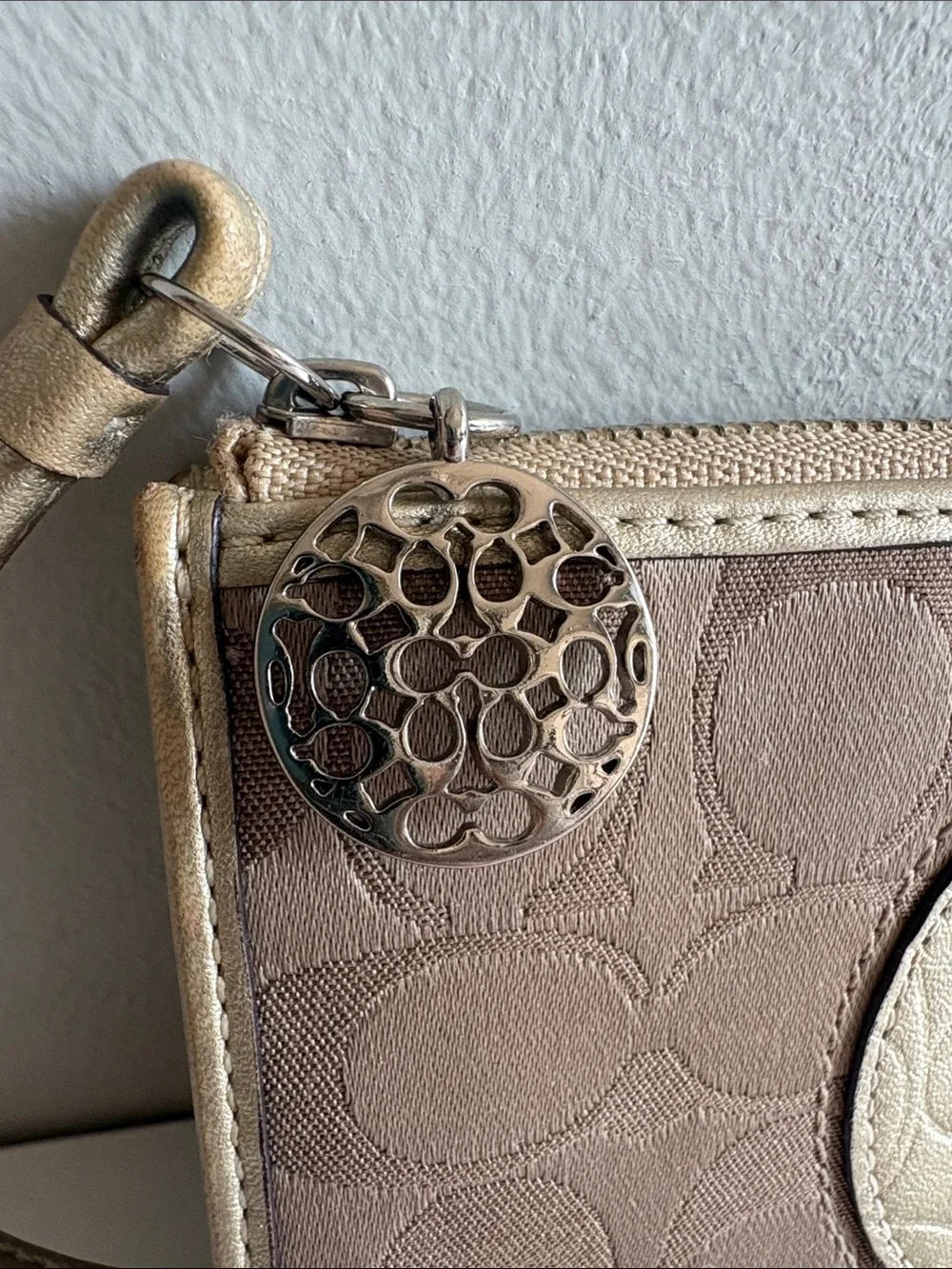 Coach Signature Jacquard Wristlet Wallet Clutch